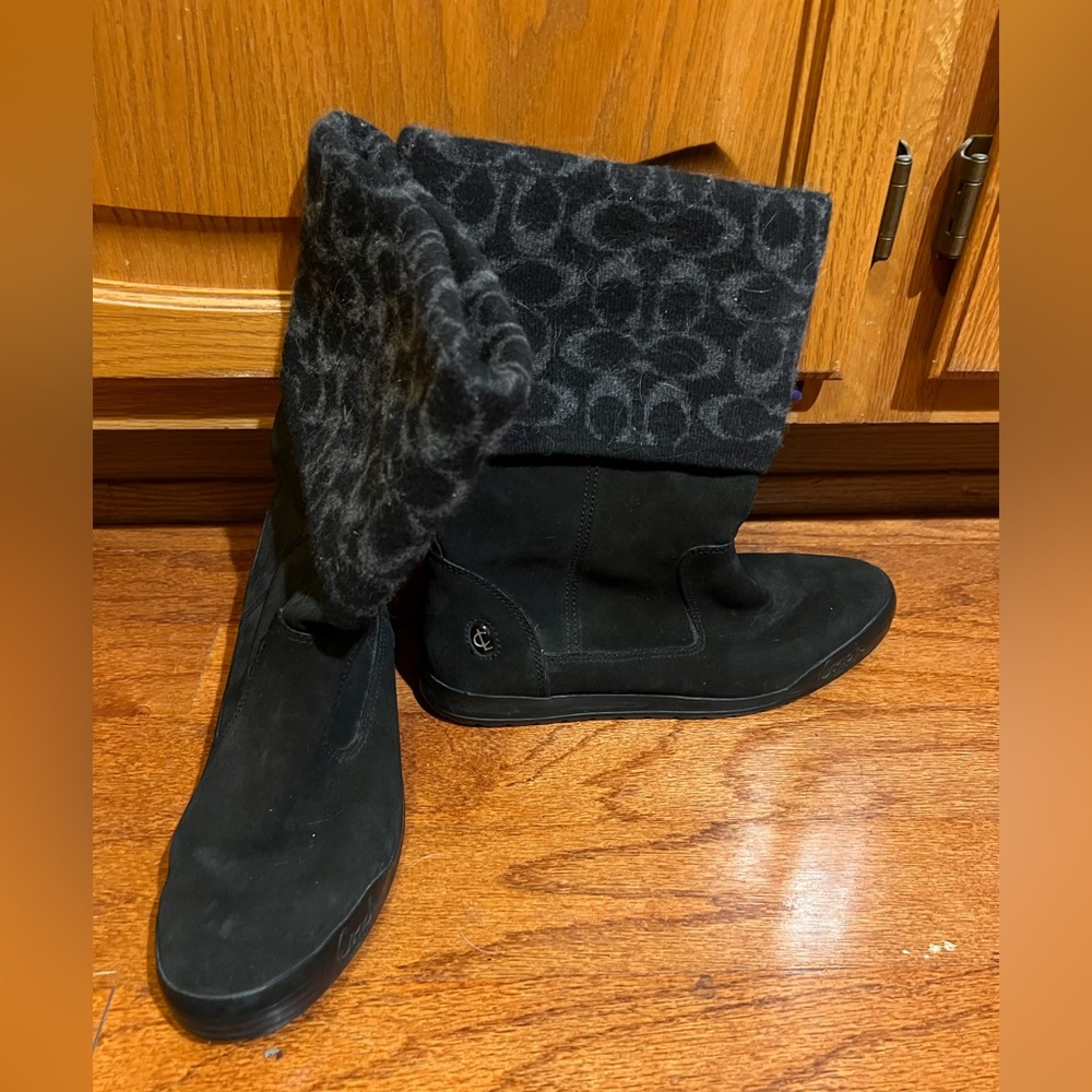 Coach Tatum suede boots in black size 9